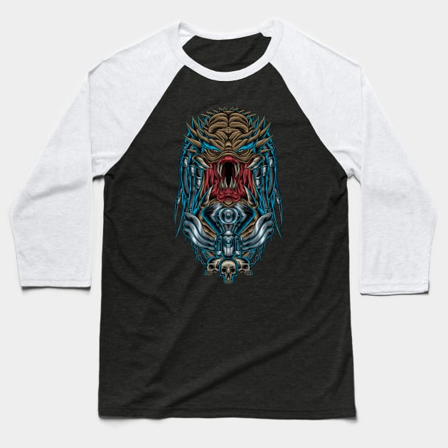 Predator Engine Baseball T-Shirt by TOSSS LAB ILLUSTRATION